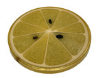 8 5  Vintage Mid Century 60 s Lucite Lemon Slice Yellow Trivet Cork Bottom