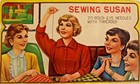Vintage Sewing Needle Book  sewing Susan  Gold Eye Needles With Threader
