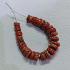 Vintage Italian Red Coral Coin Shape Beads Natural Mediterranean Coral Gemstone