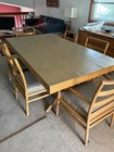Midcentury Th Robsjohn Gibbings X Base Dining Table  Six Chairs Original Finish