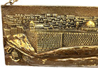 Large Vntg Old City Jerusalem Heavy Brass Plaque Israel Jewish Judaism Judaica