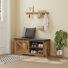2-tier Storage Bench  Shoe Bench With Padded Seat Cushion  Entryway Bench With 