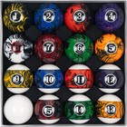Black Marble Pool Table Balls Set 16 Regulation Billiard Balls Durable Quality