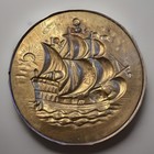 Brass Sailing Ship Wall Plaque Made In England Nautical Decor Vintage 