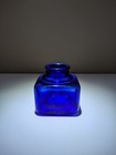 Antique Cobalt Blue 2 5  Square Inkwell Vintage Nice Condition Vtg Bottle