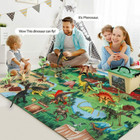 Large Play Mat With 12pcs Realistic Dinosaur Figures Pvc Toys For 3  Toddler 