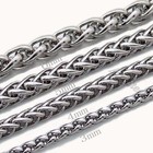3 4 5mm 18-24   Mens Silver Stainless Steel Wheat Braided Chain Necklace