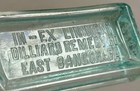 Antique Aqua Glass  in-ex Liniment  Patent Medicine Bottle - 19th Century