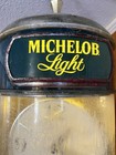 Vintage Michelob Light Beer Hanging Revolving Sign Bar Clock Anheuser Busch