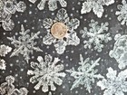2 Yard Yd Rjr Black Silver Snowflakes Holiday Classic 2013 Cotton Quilt Fabric