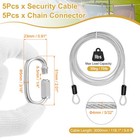 5set 5 32  Dia 9 8ft Security Steel Cable With Loops Clear   Quick Links