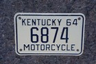 1964 Kentucky Motorcycle License Plate
