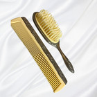 Vintage Ornate Hair Brush   Comb Set Silver Plated Vanity Set Floral