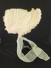Antique Sun Bonnet Hat Child s Victorian White Chiffon Ruffle Lace Original