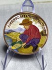          1 Avdp Oz  999 Fine Copper Round - Colorized American Prospector   Eagle