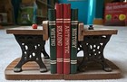 Vintage Enesco 1975 School Daze Antique Classroom Desk Bookends Wood And Iron