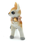 Vintage Japan Ceramic Spotted Fawn Deer Figurine Pink Flower Hand Painted 2 5   