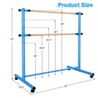 47  Portable Freestanding Ballet Barre W 2 Premium Bars powder-coated Metal