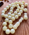 Big White Natural Baltic Amber 60g  Islamic Prayer Rosary 14 Mm  33 Beads Tesbih