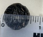 Antique Black Glass Picture Button Relief Fly On Leaf Or Shell
