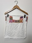 Mexican Huipil White Colorful Embroidered Handmade Child s Blouse 7 8