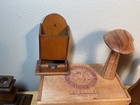 Vintage Wood Lot Letter Organizer Candle Holder Mushroom Boxes Ink Blotter Match
