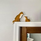 Mama And Baby Fox Door Topper Adorable Shape Statue Wood Fox mama baby  