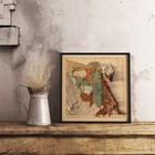 Egypt Map  Egypt Relief Map  Egypt Vintage Map - 2d Flat Print