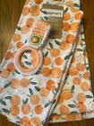  Peach  Kitchen  Dish Towels With Crochet Ring Holder  3 Pc Set 