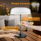 Solar Outdoor Table Lamp  Waterproof Light Sensor  Black Metal pc Garden Light