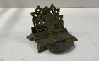 Vintage Cast Brass Letter Holder Desk Organizer Shell Dish Victorian Style