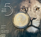 2019 S  Africa 5 Rand Big Five Lion 1 Oz Silver Bu   african Mint 