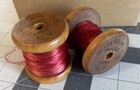 Vintage  I B Silk Co  Ny  Spool Lot Of  2 Wooden Spools Euc Rare Antique