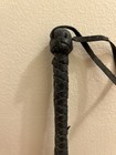 Antique 24    Long Braided Black Leather Horse Dressage Motivational Whip