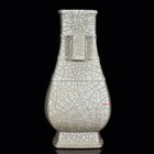 9 8  Old Historic Song Dynasty Guan Kiln Porcelain Lce Crack Double Ear Bottle