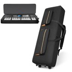 88-key Keyboard Case With Wheels  Padded Gig Bag  Adjustable Straps   4 Pockets
