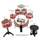 Drum Set With Stool Kids Toy Musical Instrument Set Drumsticks Drums Foot Pedal