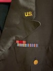 Vintage Us Army Green 44 Dress Uniform Coat 42r Vietnam Era Ribbons Ag-344