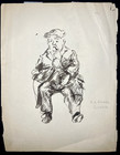 Raphael Soyer-1960s Double-sided Pen And Ink Figure Drawings- Nyc Artist