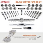 Hi-spec 39pc Metric   Sae Tap And Die Set Thread Cutting Wrench Hand Tool Kit