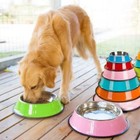 Stainless Steel Dog Bowls lovely Pet Food Water Drink Dishes Feeder For Cat Dog