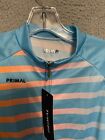 Primal Jersey Mens Size Medium Cycling Blue Full Zip Adult Short Sleeve Nwt