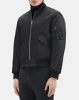 Theory Ma-1 Black Bomber Jacket Full Zip Band Collar Nylon Sz S New W  Tags