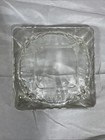 Mcm Vintage Clear Thick Glass Square  Cigar Cigarette Ashtray 6    Heavy Vgc