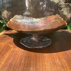 Vtg Large Hammered Silver Plate Elk Head Handles Footed Bowl