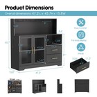 Wine Bar Cabinet With Rgb Light  Liquor Cabinet With Wine Rack And Glass Holder