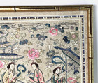 Vintage Asian Oriental Embroidery On Silk Framed