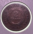 1864  2 Cent Piece    Large Motto Original  
