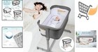 Baby Bassinet Bedside Sleeper Playpen Folding Portable Crib Grey