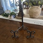 Vintage Wrought Iron Cookbook Picture Bible Stand For Display Brown Scroll 90   s